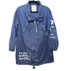 Internet Famous ES 1916‎ Embroidered Utlity Jacket Mens Sz L Gorpcore Streetwear